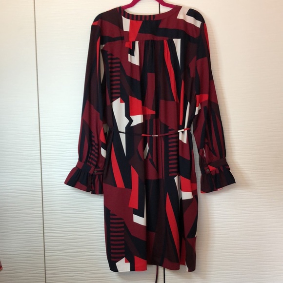 NWT LOFT geometric print long sleeve dress. Size XXL. - Picture 8 of 11